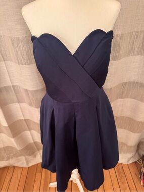 Weddington Way Navy Strapless Sweetheart Fit-and-Flare Dress